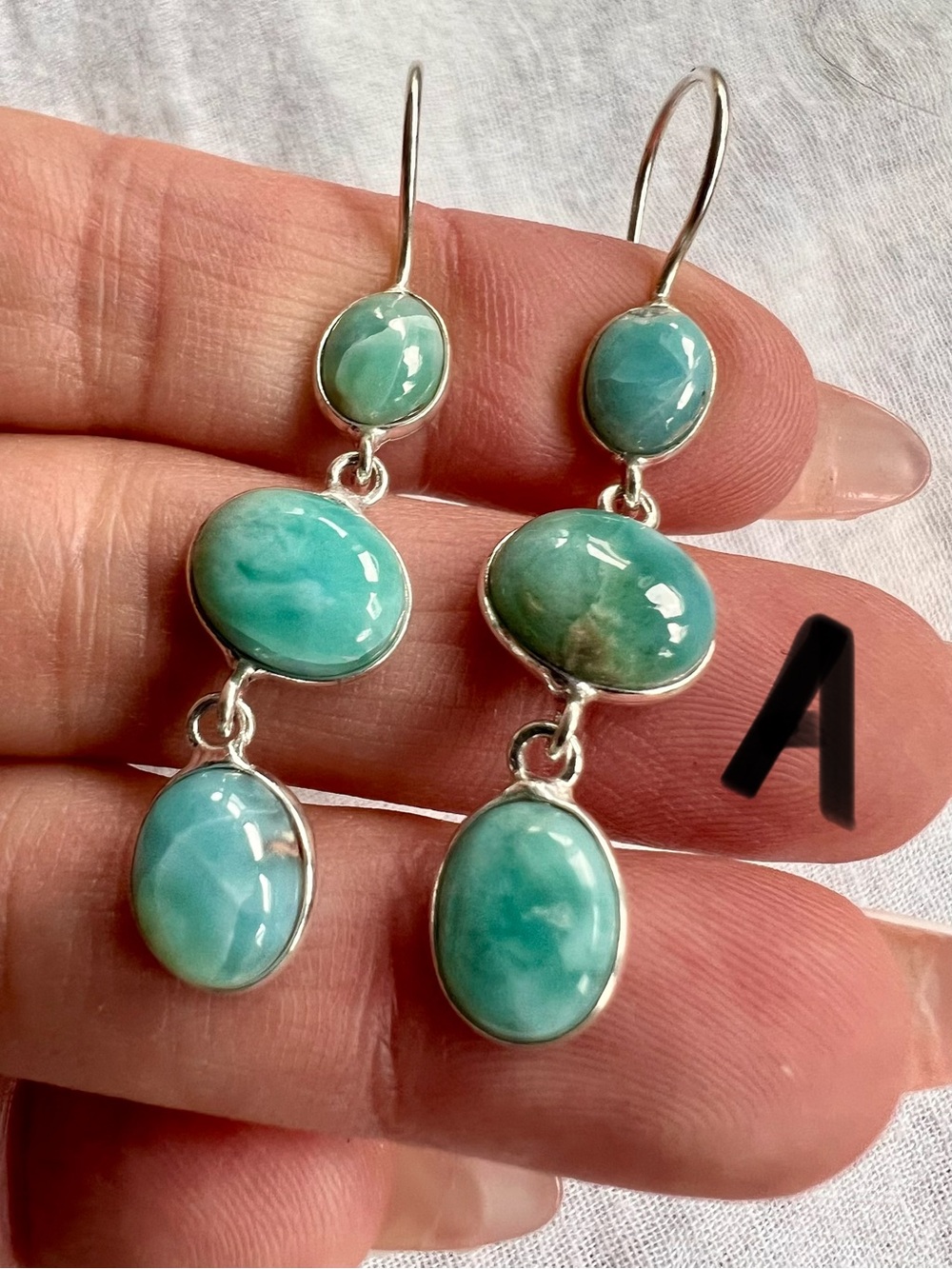 925 Choose from 4! Caribbean LARIMAR Dangle Earrings! - Picture 2 of 7